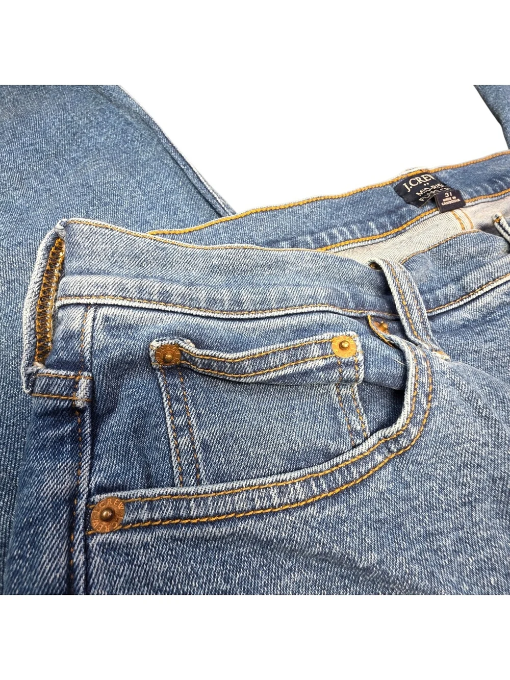 J.Crew Factory Flare Crop Jeans Button Fly Medium Wash Size Womens 31